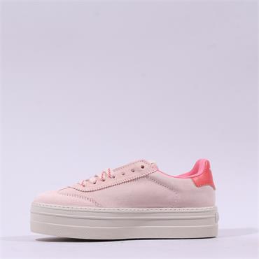Victoria Barcelona Platform Lace Trainer - Light Pink